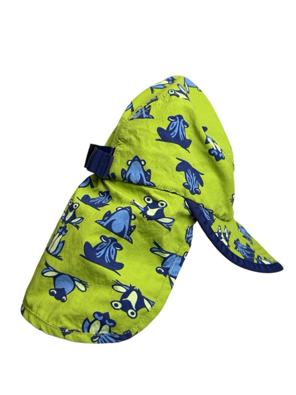 Vintage Patagonia Sun Hat Cap Frog Green Bucket Neck Shade Flap Kids Size XS - Picture 5 of 9